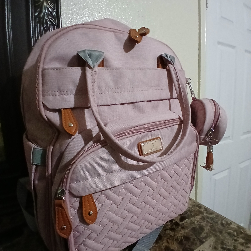 Pink Quilted Women's Backpack Tote - Stylish Everyday Bag
